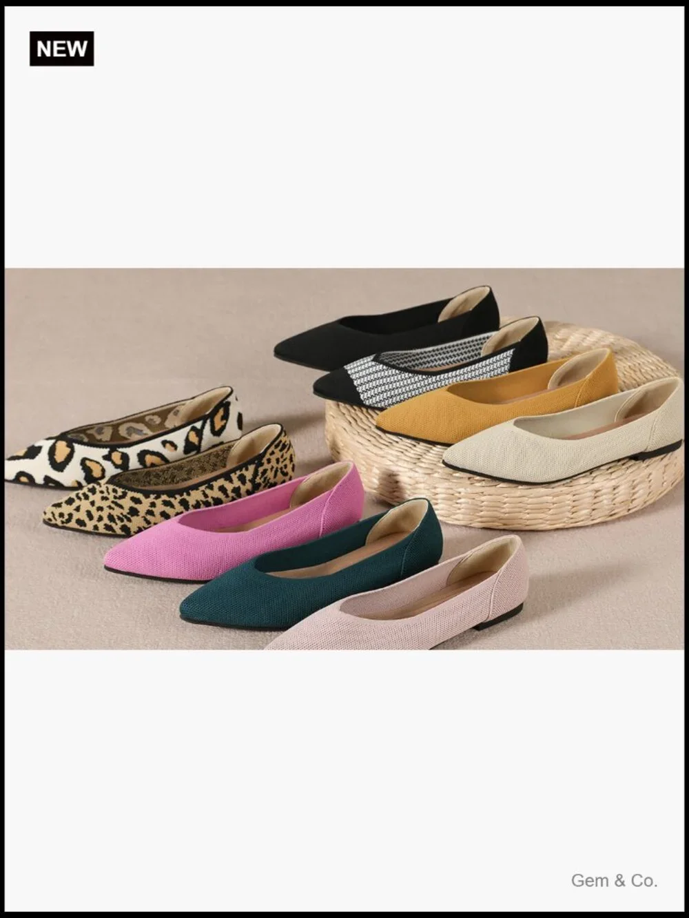 Women's Pointed Toe Ballet Flats Comfortable Work Office Shoes Casual Dress
